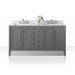 Ancerre Shelton 60 in. Double Bath Vanity Set with Italian Carrara White Marble Vanity top and White Undermount Basin