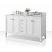 Ancerre Shelton 60 in. Double Bath Vanity Set with Italian Carrara White Marble Vanity top and White Undermount Basin