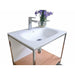 Ancerre Tory Single Bath Vanity in Natural Walnut with White Matte Seamless Solid Surface Sink top and Mirror