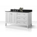 Ancerre Hannah 48 in. Off Centered Single Vanity Set in White with Black Quartz Vanity top