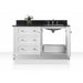 Ancerre Hannah 48 in. Off Centered Single Vanity Set in White with Black Quartz Vanity top