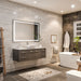 Eviva Totti Wave 48" Modern Bathroom Vanity in Gray, or White, Finish with Super White Man-Made Stone Countertop and Porcelain Vessel Sink