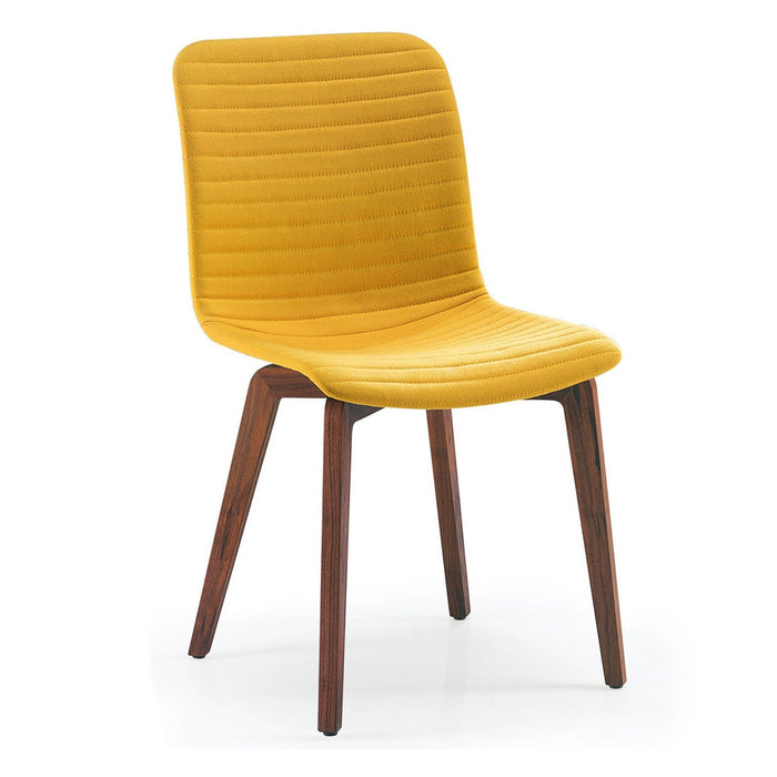 Bellini Modern Living Vela Dining Chair YELLOW with walnut back Vela YEL