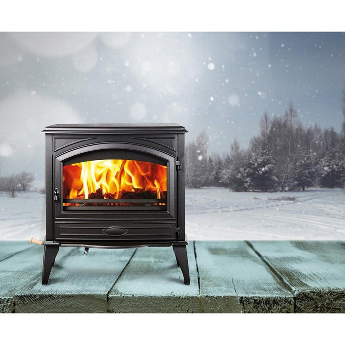 Sierra Flame Lynwood W76 Wood Burning Stove with Cast Iron and Black Color Finish