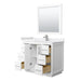 Wyndham Collection Icon 42 Inch Single Bathroom Vanity in White, White Cultured Marble Countertop, Undermount Square Sink