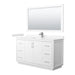 Wyndham Collection Icon 60 Inch Single Bathroom Vanity in White, Carrara Cultured Marble Countertop, Undermount Square Sink