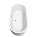 Wyndham Collection Juliette 67 Inch Freestanding Bathtub in White with Floor Mounted Faucet, Drain and Overflow Trim