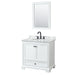 Wyndham Collection Deborah 36 Inch Single Bathroom Vanity in White, White Carrara Marble Countertop, Undermount Oval Sink