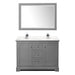 Wyndham Collection Avery 48 Inch Double Bathroom Vanity in Dark Gray, Carrara Cultured Marble Countertop, Undermount Square Sinks