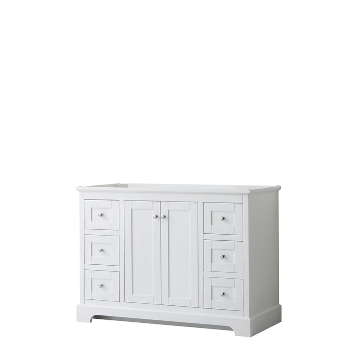 Wyndham Collection Avery 48 Inch Single Bathroom Vanity in White, No Countertop, No Sink