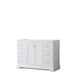 Wyndham Collection Avery 48 Inch Single Bathroom Vanity in White, No Countertop, No Sink