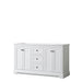 Wyndham Collection Avery 60 Inch Double Bathroom Vanity in White, No Countertop, No Sinks