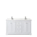 Wyndham Collection Avery 60 Inch Double Bathroom Vanity in White, Carrara Cultured Marble Countertop, Undermount Square Sinks