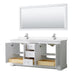Wyndham Collection Avery 72 Inch Double Bathroom Vanity in White, White Cultured Marble Countertop