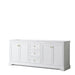 Wyndham Collection Avery 80 Inch Double Bathroom Vanity in White, No Countertop, No Sinks