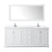 Wyndham Collection Avery 80 Inch Double Bathroom Vanity in White, White Cultured Marble Countertop, Undermount Square Sinks