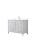 Wyndham Collection Daria 48 Inch Single Bathroom Vanity in White, White Cultured Marble Countertop, Undermount Square Sink
