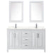 Wyndham Collection Daria 60 Inch Double Bathroom Vanity in White, Carrara Cultured Marble Countertop, Undermount Square Sinks