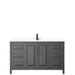 Wyndham Collection Daria 60 Inch Single Bathroom Vanity in Dark Gray, Undermount Square Sink