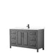 Wyndham Collection Daria 60 Inch Single Bathroom Vanity in Dark Gray, Undermount Square Sink