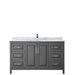 Wyndham Collection Daria 60 Inch Single Bathroom Vanity in Dark Gray, Undermount Square Sink