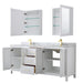 Wyndham Collection Daria 80 Inch Double Bathroom Vanity in White, White Carrara Marble Countertop, Undermount Square Sinks, Medicine Cabinets
