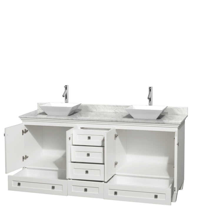 Wyndham Collection Acclaim 72 Inch Double Bathroom Vanity in White