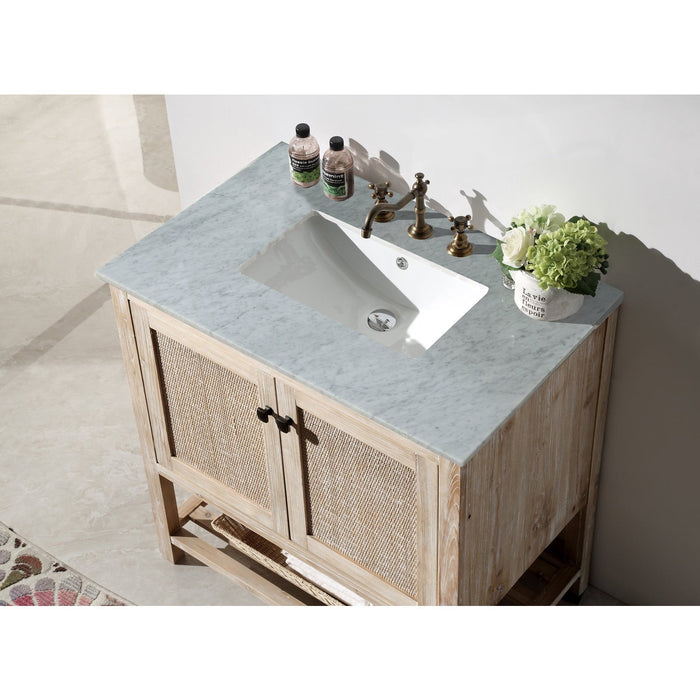 Legion Furniture 36" Solid Wood Sink Vanity With Marble Top-No Faucet WH5136