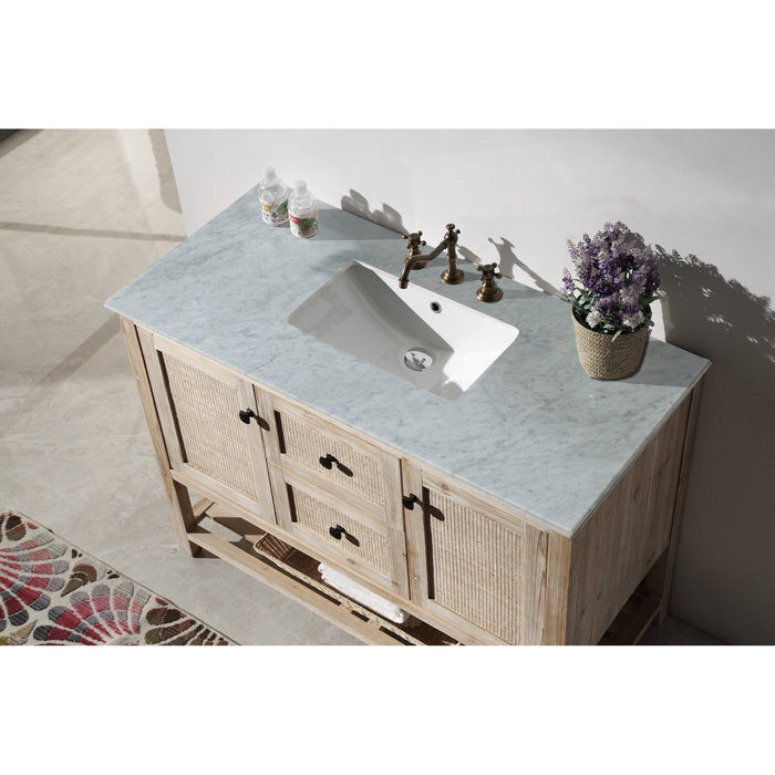 Legion Furniture 48" Solid Wood Sink Vanity With Marble Top-No Faucet WH5148