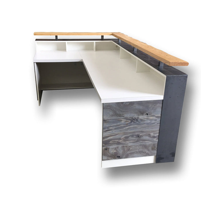 White L Shape Memphis Reception Desk