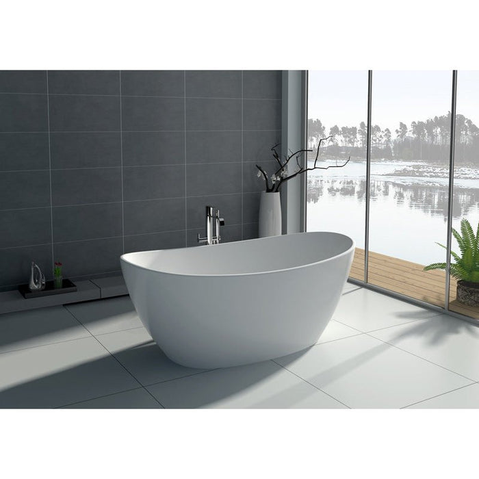 Legion Furniture 64.2" White Matt Solid Surface Tub - No Faucet WJ8611-W