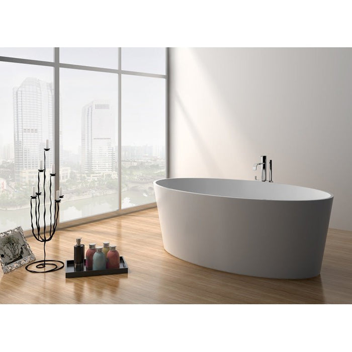 Legion Furniture 63" White Matt Solid Surface Tub - No Faucet WJ8617-W