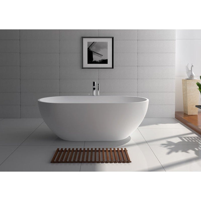 Legion Furniture 70.1" White Matt Solid Surface Tub - No Faucet WJ8619-W