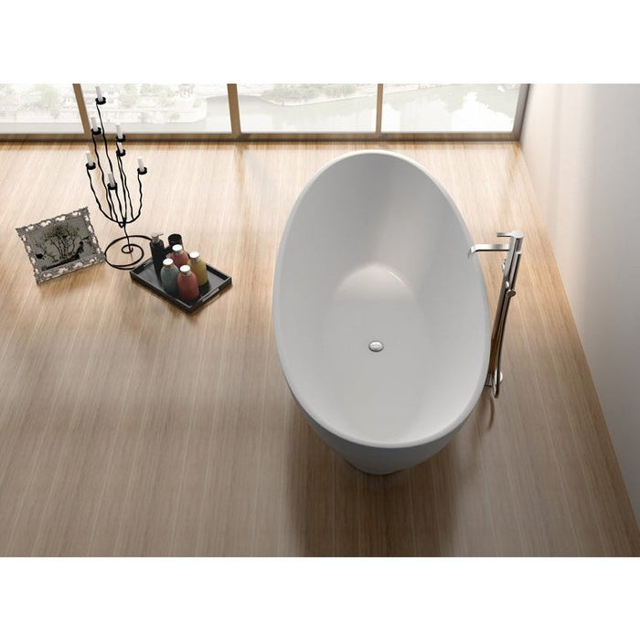 Legion Furniture 70.7" White Matt Solid Surface Tub - No Faucet WJ8620-W