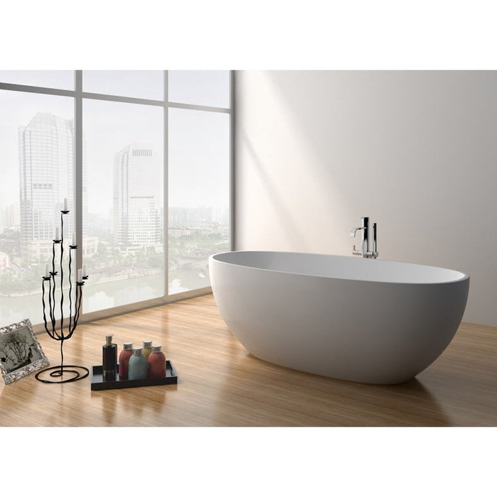 Legion Furniture 65" White Matt Solid Surface Tub - No Faucet WJ8628-W