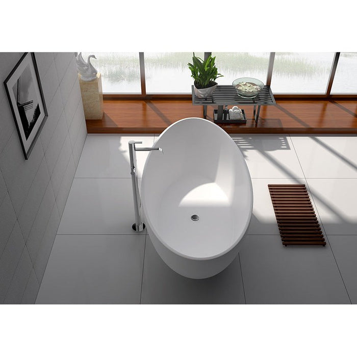 Legion Furniture 71" White Matt Solid Surface Tub - No Faucet WJ8643-W-L