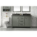 Legion Furniture 54" Pewter Green Finish Double Sink Vanity Cabinet With Blue Lime Stone Top WLF2154-PG