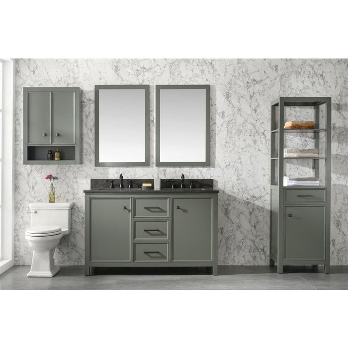 Legion Furniture 54" Pewter Green Finish Double Sink Vanity Cabinet With Blue Lime Stone Top WLF2154-PG