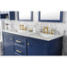 Legion Furniture 60" Blue Finish Double Sink Vanity Cabinet With Carrara White Top WLF2160D-B
