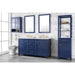 Legion Furniture 60" Blue Finish Double Sink Vanity Cabinet With Carrara White Top WLF2160D-B