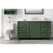 Legion Furniture 60"" Vogue Green Finish Single Sink Vanity Cabinet With Carrara White Top WLF2160S-VG