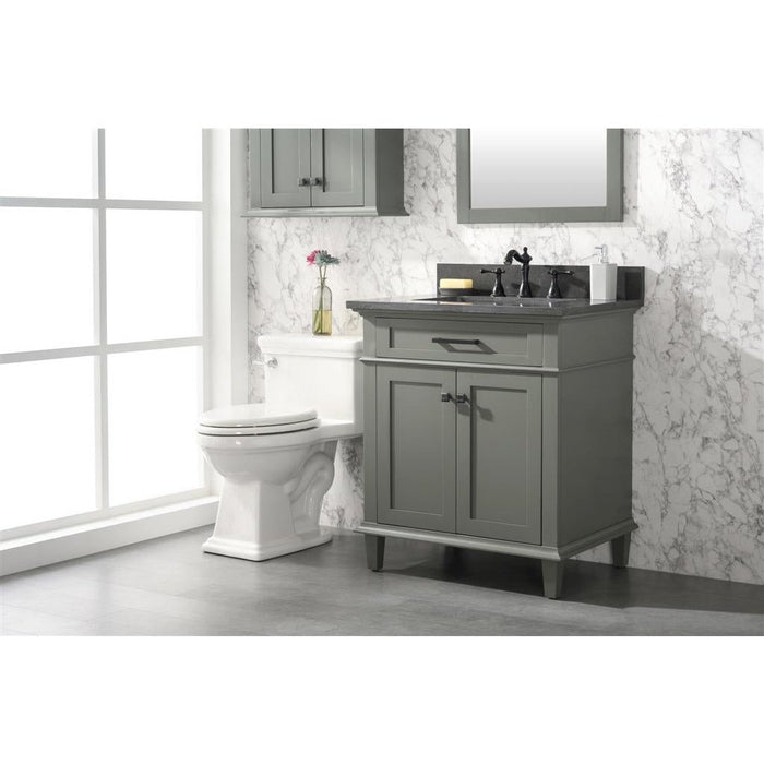 Legion Furniture 30" Pewter Green Finish Sink Vanity Cabinet With Blue Lime Stone Top WLF2230-PG