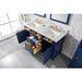 Legion Furniture 60" Blue Finish Double Sink Vanity Cabinet With Carrara White Top WLF2260D-B