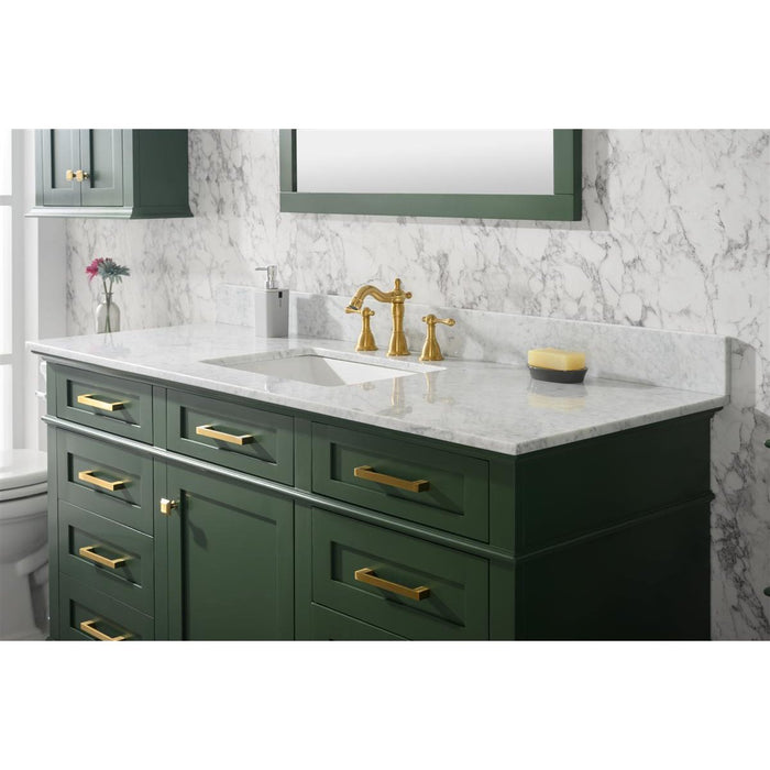 Legion Furniture 60" Vogue Green Finish Single Sink Vanity Cabinet With Carrara White Top WLF2260S-VG
