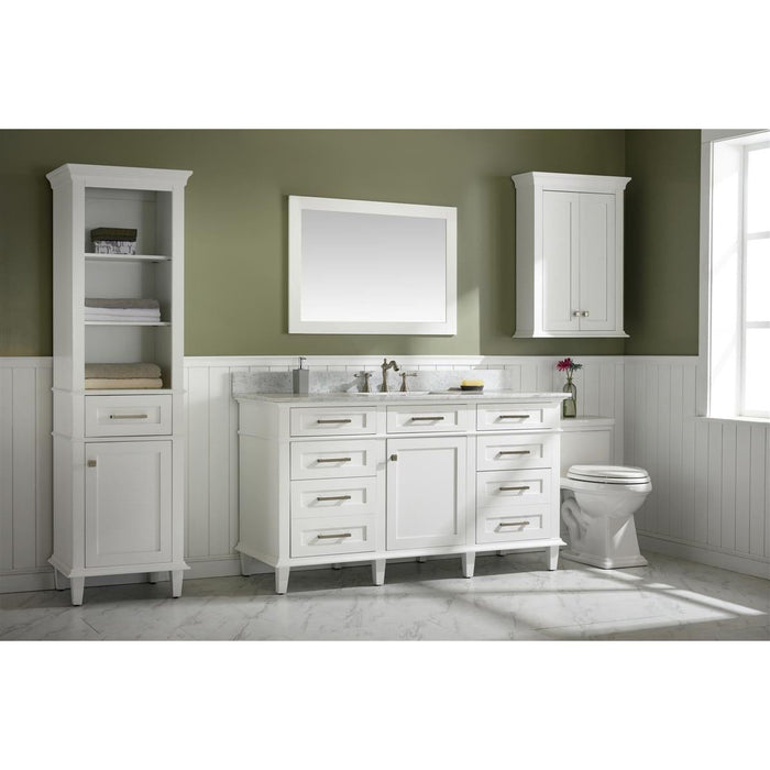 Legion Furniture 60" White Finish Single Sink Vanity Cabinet With Carrara White Top WLF2260S-W