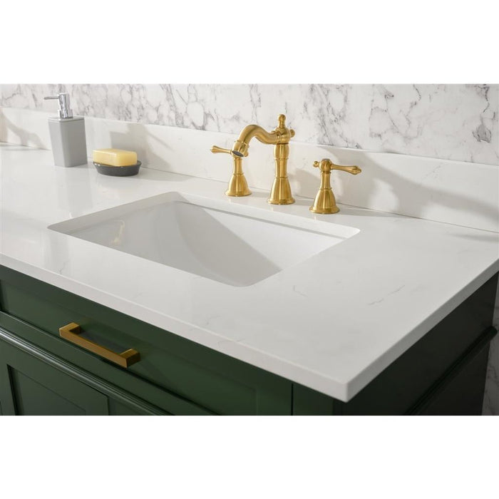 Legion Furniture 80" Vogue Green Double Single Sink Vanity Cabinet With Carrara White Quartz Top Wlf2280-Cw-Qz WLF2280-VG