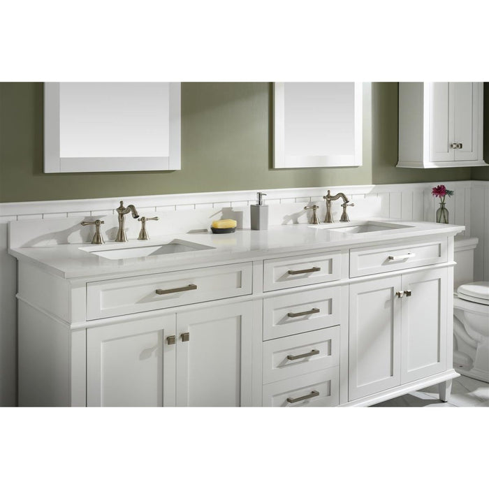 Legion Furniture 80" White Double Single Sink Vanity Cabinet With Carrara White Quartz Top Wlf2280-Cw-Qz WLF2280-W