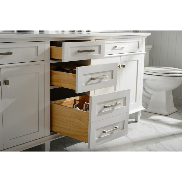 Legion Furniture 80" White Double Single Sink Vanity Cabinet With Carrara White Quartz Top Wlf2280-Cw-Qz WLF2280-W