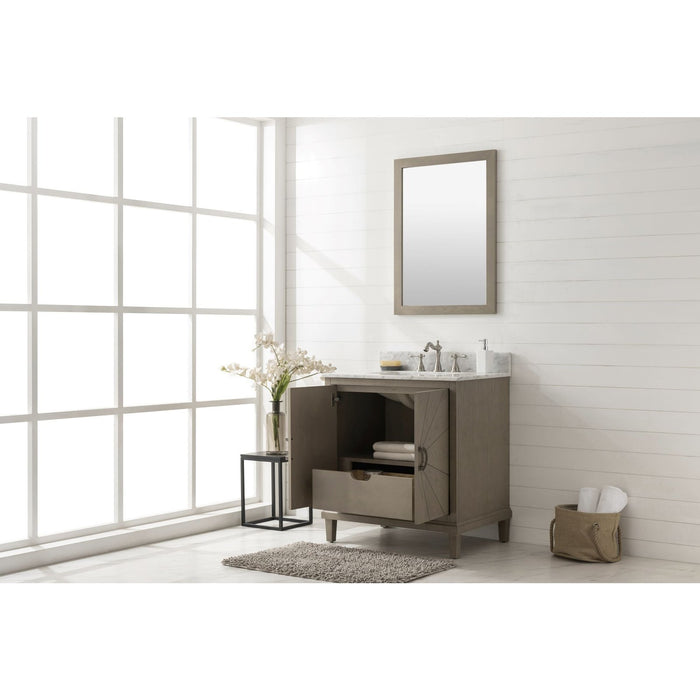 Legion Furniture 30" Antique Gray Oak Vanity With Carrara White Top WLF7040-30-AGO-CW