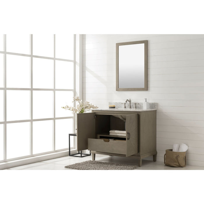 Legion Furniture 36" Antique Gray Oak Vanity With Carrara White Top WLF7040-36-AGO-CW
